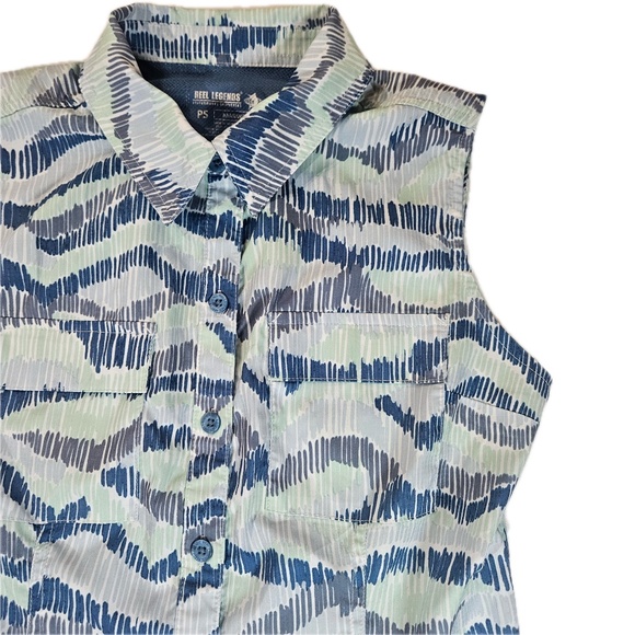 Reel Legends Shirt Womens Petite Small Mariner Sleeveless Outdoor Fishing Top - Picture 3 of 6